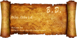 Bús Dávid névjegykártya