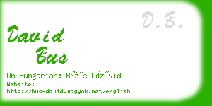 david bus business card